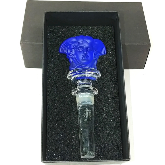 Versace Rosenthal Vintage Colbalt crystal bottle stopper authentic - New in Box - Picture 6 of 9